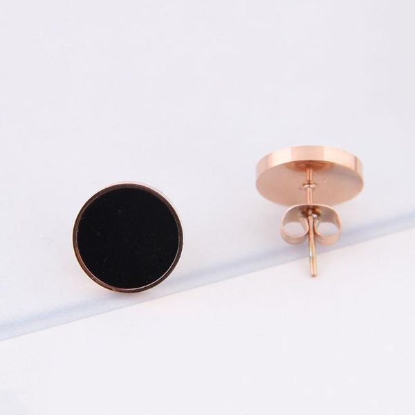 simple for women ear stud earrings fashion simple black round stainless steel earrings 10mm ladies jewelry aretes de mujer, Golden;silver 
simple for women ear stud earrings fashion simple black round stainless steel earrings 10mm ladies jewelry aretes de mujer, Golden;silver