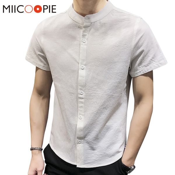 classic stand collar shirt men summer cotton breathable short sleeved camisa masculina chinese style casual mens hawaiian shirts, White;black
classic stand collar shirt men summer cotton breathable short sleeved camisa masculina chinese style casual mens hawaiian shirts, White;black