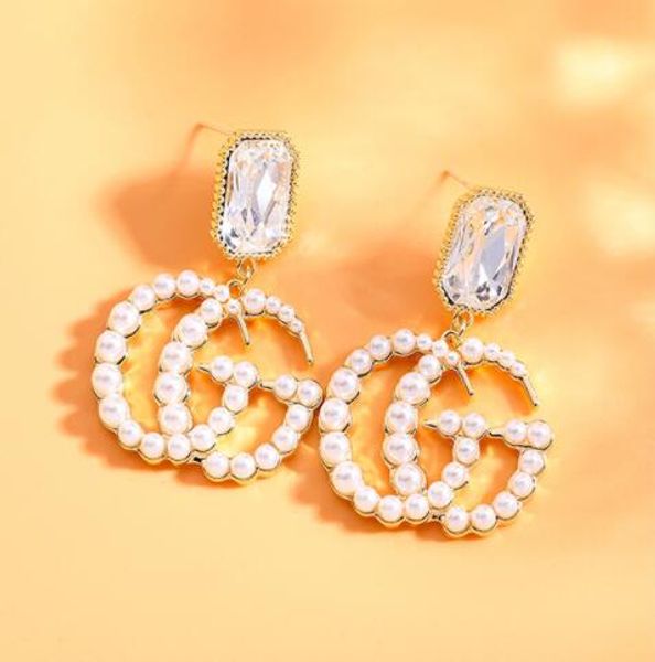 new luxury designer letter g pendant earrings female crystal earrings with pearl pendant gift party jewelry accessories, Gray
new luxury designer letter g pendant earrings female crystal earrings with pearl pendant gift party jewelry accessories, Gray