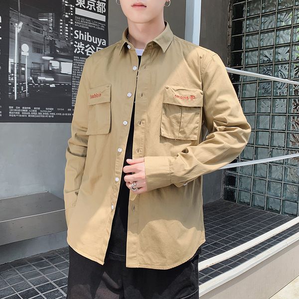 spring trend korean version of the campus long-sleeved men's loose lapel solid color personality small fresh casual shirt, White;black
spring trend korean version of the campus long-sleeved men's loose lapel solid color personality small fresh casual shirt, White;black