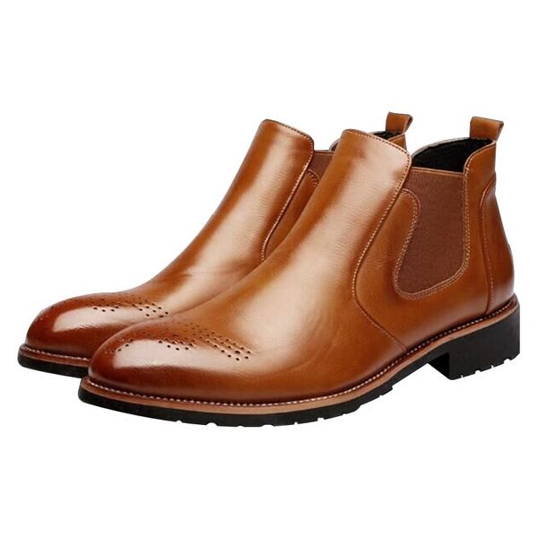 men casual breathable boots soft leather brogue shoes carved bullock oxford shoe pointed toe ankle boot zapatos hombre, Black
men casual breathable boots soft leather brogue shoes carved bullock oxford shoe pointed toe ankle boot zapatos hombre, Black
