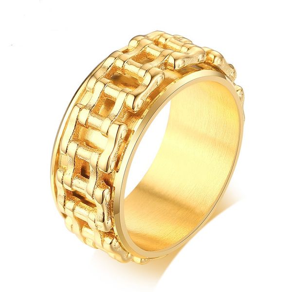 gold color fashion simple men's spinner rings stainless steel chain ring jewelry gift for men boys j473, Silver
gold color fashion simple men's spinner rings stainless steel chain ring jewelry gift for men boys j473, Silver