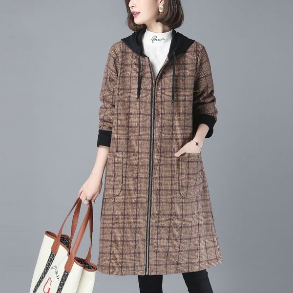 plaid coats women plus size warm pullover blends coat jackets female korean autumn woolen coat outerwear, Black
plaid coats women plus size warm pullover blends coat jackets female korean autumn woolen coat outerwear, Black