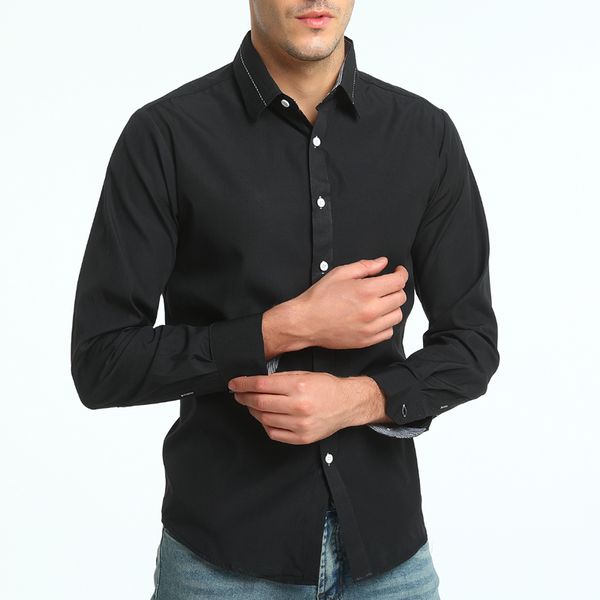 men's slim-fit long-sleeve solid shirt men's button down long sleeve work casual shirt slim-fit long-sleeve casual, White;black
men's slim-fit long-sleeve solid shirt men's button down long sleeve work casual shirt slim-fit long-sleeve casual, White;black