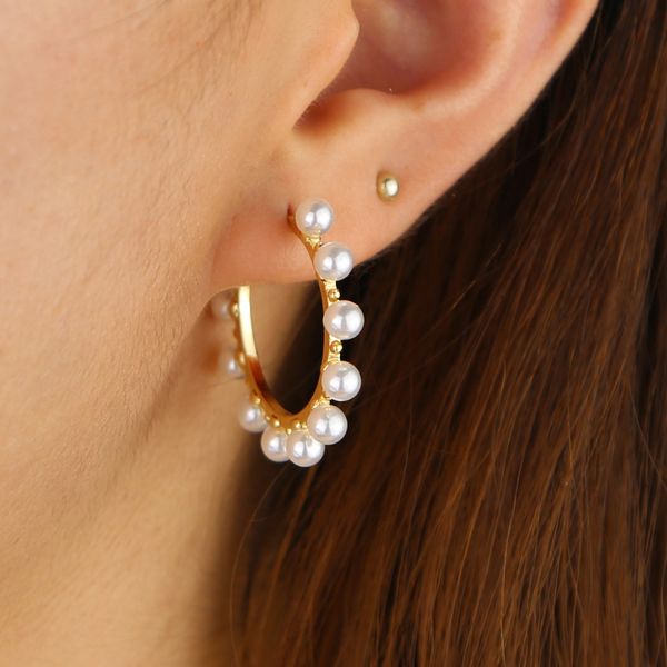 2019 новый дизайн модной женщины ювелирные изделия свежие жемчужные бусы круглый круг серьги обруча золота заполнены великолепные свадебные, Golden;silver 
2019 новый дизайн модной женщины ювелирные изделия свежие жемчужные бусы круглый круг серьги обруча золота заполнены великолепные свадебные, Golden;silver