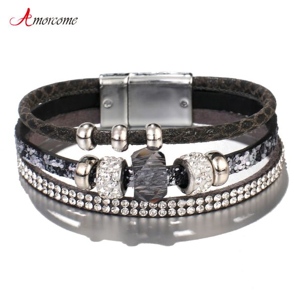 amorcome sequin leather bracelets for women magnetic clasp boho crystal beads charm wrap multilayer bracelet female jewelry, Golden;silver
amorcome sequin leather bracelets for women magnetic clasp boho crystal beads charm wrap multilayer bracelet female jewelry, Golden;silver