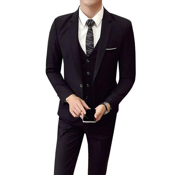 jacket+pant+vest) men wedding suit male 3 pieces set korean version blazers slim fit business formal costume casual party, White;black
jacket+pant+vest) men wedding suit male 3 pieces set korean version blazers slim fit business formal costume casual party, White;black