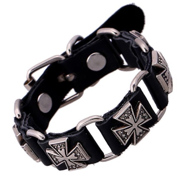 states to restore ancient ways punk connection leather bracelet with alloy cross men accessories leather bracelet, Golden;silver
states to restore ancient ways punk connection leather bracelet with alloy cross men accessories leather bracelet, Golden;silver
