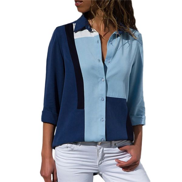 women's causal office shirts fashion patchwork long sleeve button block printing blouse shirts blusas mujer de moda 2019 xew, White
women's causal office shirts fashion patchwork long sleeve button block printing blouse shirts blusas mujer de moda 2019 xew, White