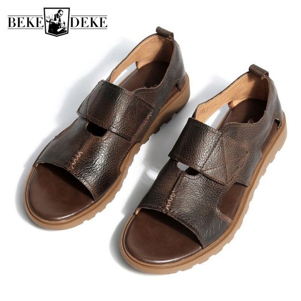 summer mens open toe gladiator fashion hook loop high genuine leather beach sandals antiskid flats breathable casual shoes, Black
summer mens open toe gladiator fashion hook loop high genuine leather beach sandals antiskid flats breathable casual shoes, Black