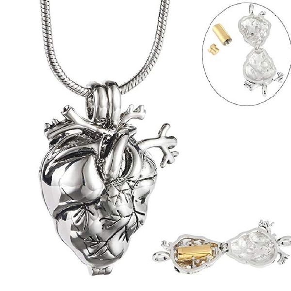 cremation locket necklace hold gold tube memorial urn jewelry for ashes personalized stainless steel anatomical heart, Silver
cremation locket necklace hold gold tube memorial urn jewelry for ashes personalized stainless steel anatomical heart, Silver