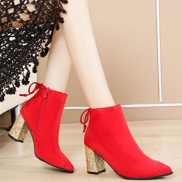 wedding shoes red black ankle boots women .5 cm high heel pointed toe short boots women 2019 winter ladies shoes
wedding shoes red black ankle boots women .5 cm high heel pointed toe short boots women 2019 winter ladies shoes