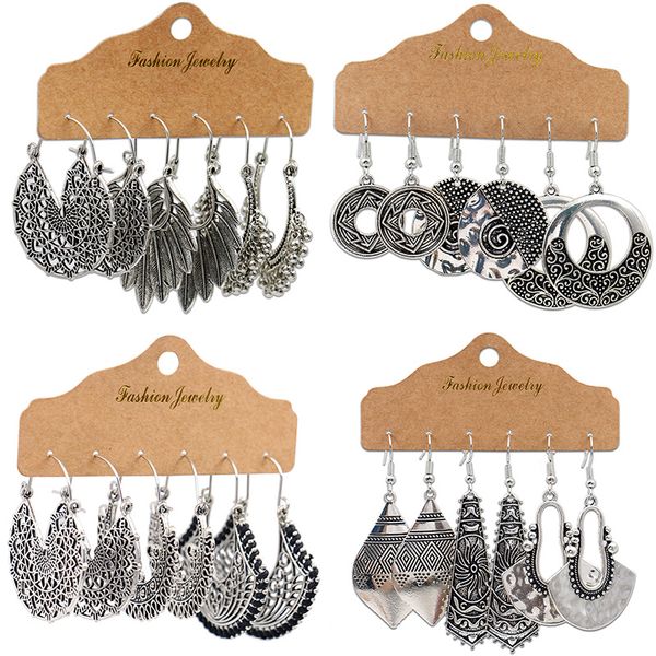 antique sliver-plated hollow alloy geometric dangle earrings for women gypsy jewelry boho ethnic leaf bell tassel earring, Silver
antique sliver-plated hollow alloy geometric dangle earrings for women gypsy jewelry boho ethnic leaf bell tassel earring, Silver