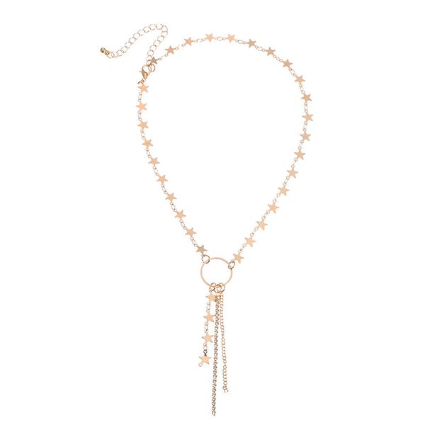 gold color chain crystal tassel star choker necklace for women boho chocker necklace pendants on neck collier femme jewelry gift, Golden;silver
gold color chain crystal tassel star choker necklace for women boho chocker necklace pendants on neck collier femme jewelry gift, Golden;silver