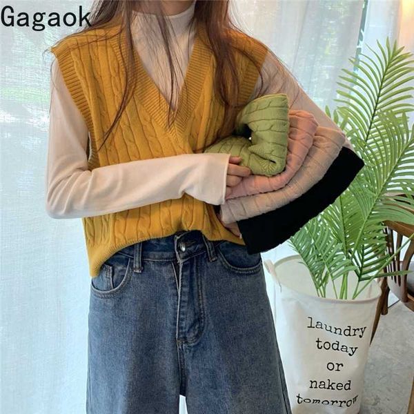 gagaok women office lady knitted vest spring autumn new solid v-neck loose casual simple wild harajuku female fashion vests, Black;white
gagaok women office lady knitted vest spring autumn new solid v-neck loose casual simple wild harajuku female fashion vests, Black;white