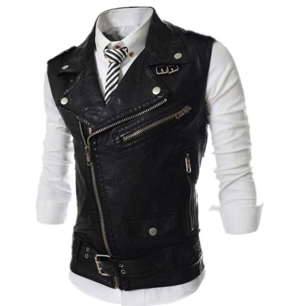 new 2019 men's fashion leather vest jackets man sleeveless motorcycle tank spring autumn zipper decoration outerwear coats, Black
new 2019 men's fashion leather vest jackets man sleeveless motorcycle tank spring autumn zipper decoration outerwear coats, Black