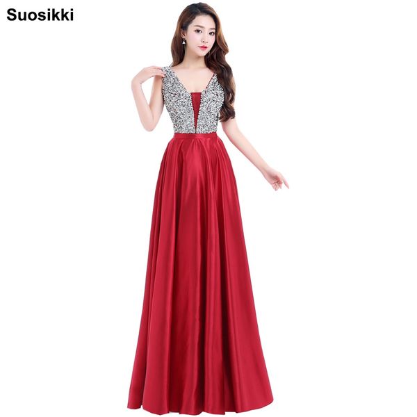 suosikki charming v-neck beads bodice open back a line long evening dress party elegant vestido de festa elegant prom gowns, White;black
suosikki charming v-neck beads bodice open back a line long evening dress party elegant vestido de festa elegant prom gowns, White;black