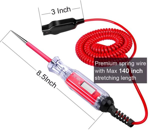 new 3-48v car truck digital lcd circuit tester with 11ft wire car circuit low voltage meter & lamp probe tester diagnostic tool
new 3-48v car truck digital lcd circuit tester with 11ft wire car circuit low voltage meter & lamp probe tester diagnostic tool