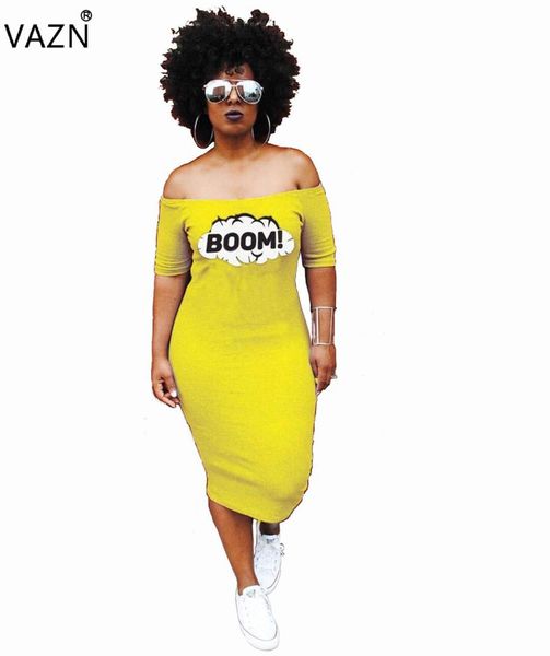 vazn 2019 summer women short sleeve dresses card shoulder english printed dresses tight yellow mid long dresses ys283, Black;gray
vazn 2019 summer women short sleeve dresses card shoulder english printed dresses tight yellow mid long dresses ys283, Black;gray