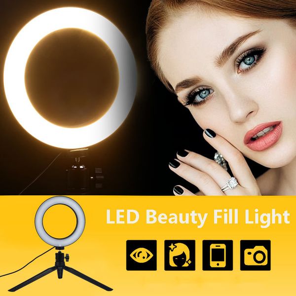 6 inch portable ajustable usb pgraphy ring light video live led selfie beauty fill light with tripod selfie stick for makeup
6 inch portable ajustable usb pgraphy ring light video live led selfie beauty fill light with tripod selfie stick for makeup
