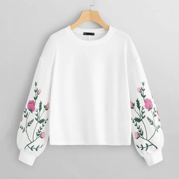 women girls sweatshirt pullovers chic sweet botanical floral print o-neck long sleeve pullovers casual sweatshirt sudadera, Black
women girls sweatshirt pullovers chic sweet botanical floral print o-neck long sleeve pullovers casual sweatshirt sudadera, Black