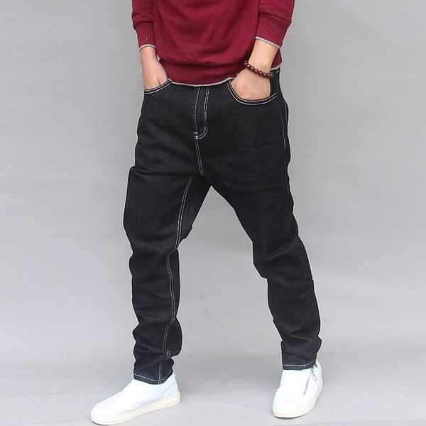 men's jeans fashion streetwear men black color loose fit casual denim harem pants flash designer hip hop wide leg trousers, Blue
men's jeans fashion streetwear men black color loose fit casual denim harem pants flash designer hip hop wide leg trousers, Blue