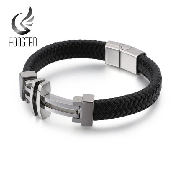 fongten vintage cross black leather bracelet silver gold stainless steel punk men bracelets jewelry accessories, Golden;silver
fongten vintage cross black leather bracelet silver gold stainless steel punk men bracelets jewelry accessories, Golden;silver