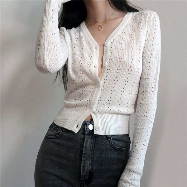candy color ribbed knitted cardigan womens autumn winter long sleeve basic cropped sweaters female casual short jumper top, White
candy color ribbed knitted cardigan womens autumn winter long sleeve basic cropped sweaters female casual short jumper top, White