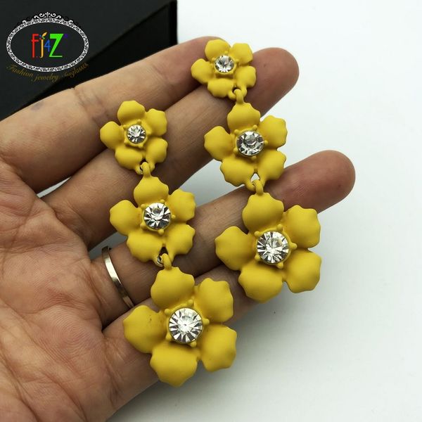 f.j4z 2019 long flower chandelier earrings yellow brown painted flower petals earring women's statement pendant earrings bijoux, Silver
f.j4z 2019 long flower chandelier earrings yellow brown painted flower petals earring women's statement pendant earrings bijoux, Silver