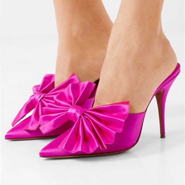 runway shoes women bow-knot high heels satin mules high heels fuchsia black polkdot pointed toe slippers celebrity dress sandals
runway shoes women bow-knot high heels satin mules high heels fuchsia black polkdot pointed toe slippers celebrity dress sandals