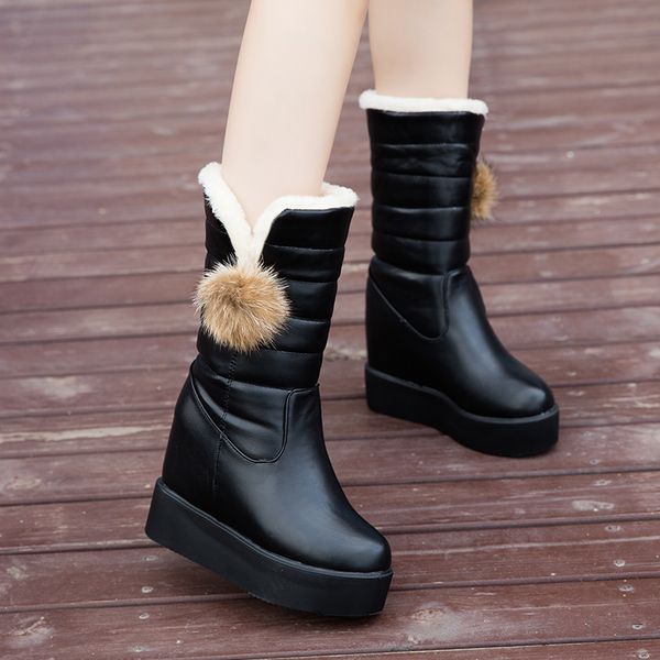 female winter 2019 new snow boots ladies waterproof platform comfortable plus cotton warm boots women's casual boots mujer v07, Black
female winter 2019 new snow boots ladies waterproof platform comfortable plus cotton warm boots women's casual boots mujer v07, Black