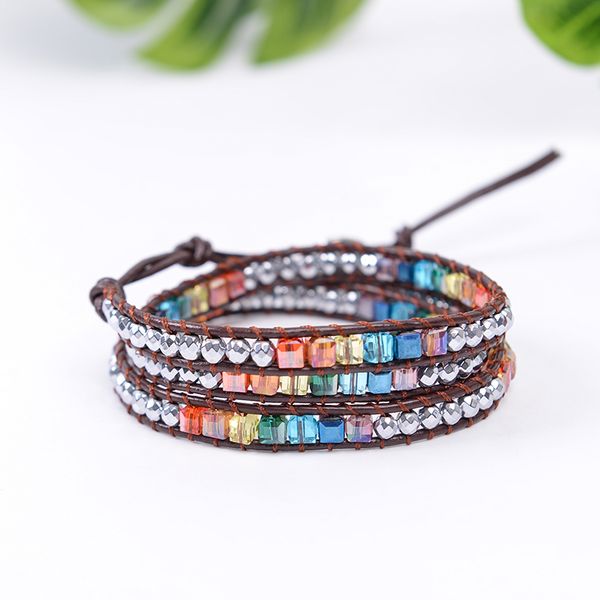 chakra bracelet jewelry handmade leather wrap bracelet multi color spare crystal beads natural stone, Golden;silver
chakra bracelet jewelry handmade leather wrap bracelet multi color spare crystal beads natural stone, Golden;silver