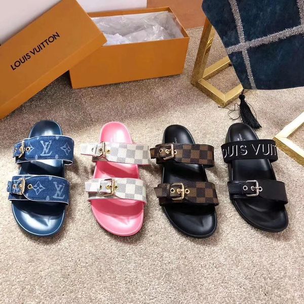 wholesale women and men designers slides fashion luxury men shoes designers sandals scuffs beach flip flops, Black
wholesale women and men designers slides fashion luxury men shoes designers sandals scuffs beach flip flops, Black
