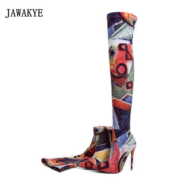 2017 winter sock boots woman pointed toe 12cm high heel long boots women mixed color stretch over the knee, Black
2017 winter sock boots woman pointed toe 12cm high heel long boots women mixed color stretch over the knee, Black