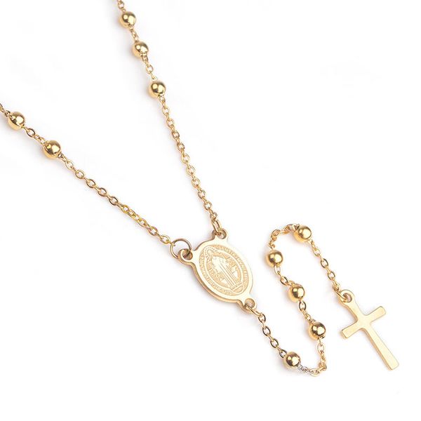 wendyfo new fashion gold color cross necklace pendants for women stainless steel prayers chain necklace rosary jewelry gift, Silver
wendyfo new fashion gold color cross necklace pendants for women stainless steel prayers chain necklace rosary jewelry gift, Silver