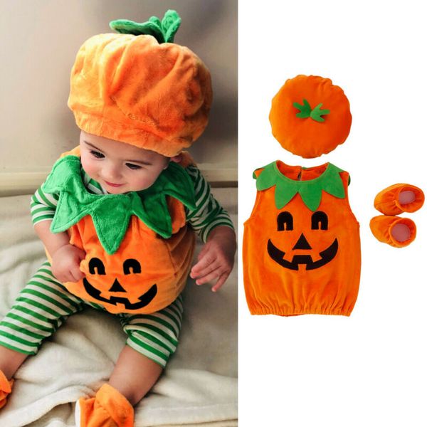 cute cosplay halloween clothes baby kids pumpkin suit sleeveless vest +hat+shoes 3 pcs clothes costumes, White
cute cosplay halloween clothes baby kids pumpkin suit sleeveless vest +hat+shoes 3 pcs clothes costumes, White