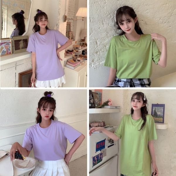 song zuer tang yan yang mi 2020 loose simple color футболка с короткими рукавами женский топ пальто футболка топ, White
song zuer tang yan yang mi 2020 loose simple color футболка с короткими рукавами женский топ пальто футболка топ, White