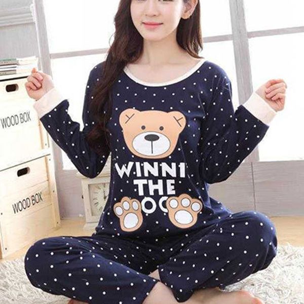 pajamas sets spring autumn thin cartoon print women long sleeve sleepwear suit home women gift female sleepwear, Blue;gray
pajamas sets spring autumn thin cartoon print women long sleeve sleepwear suit home women gift female sleepwear, Blue;gray