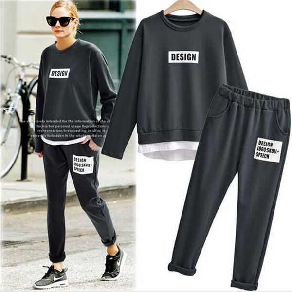 2 pieces set female s plus размер толстовка + брюки брюки повседневный сыпучие женщины костюм верхняя одежда, White;black
2 pieces set female s plus размер толстовка + брюки брюки повседневный сыпучие женщины костюм верхняя одежда, White;black