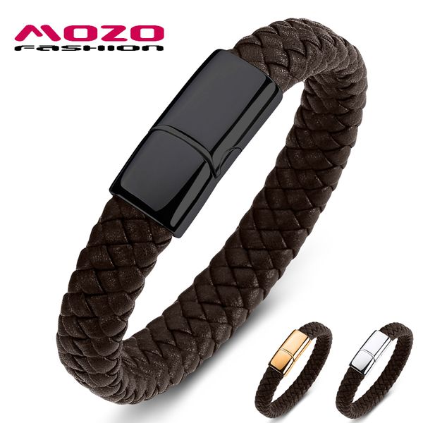 cuff mozo fashion men bracelet classic simple brown leather chain stainless steel man jewelry 109, White
cuff mozo fashion men bracelet classic simple brown leather chain stainless steel man jewelry 109, White