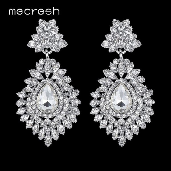 mecresh silver color crystal wedding bridal drop earrings for women big teardrop long earrings brides engagement jewelry meh916
mecresh silver color crystal wedding bridal drop earrings for women big teardrop long earrings brides engagement jewelry meh916