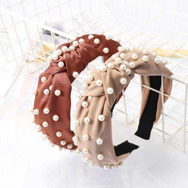 women imitation pearls headband knotted solid color satin knot wide hairband korean elastic hair hoop girls hair accessories
women imitation pearls headband knotted solid color satin knot wide hairband korean elastic hair hoop girls hair accessories