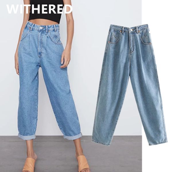 withered mom jeans woman england retro washed splicing loose high waist jeans ripped for women boyfriend for women, Blue
withered mom jeans woman england retro washed splicing loose high waist jeans ripped for women boyfriend for women, Blue