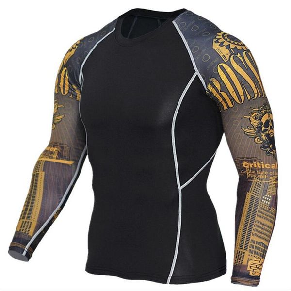 new men sport t shirt running tights men fitness training tracksuit long sleeves shirts bodybuilding gym clothes 3d t shirt, Black;blue
new men sport t shirt running tights men fitness training tracksuit long sleeves shirts bodybuilding gym clothes 3d t shirt, Black;blue