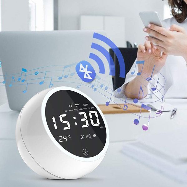 digital alarm clock,bluetooth speaker radio alarm clock for bedrooms,dual alarm clock with fm, two usb charger, sleep timer,temp
digital alarm clock,bluetooth speaker radio alarm clock for bedrooms,dual alarm clock with fm, two usb charger, sleep timer,temp