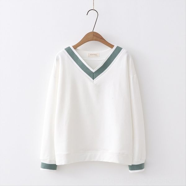 autumn clothesstyle base v-neck loose student fashionable all-match long sleeve t-shirt sweater t-shirt sweater female, White
autumn clothesstyle base v-neck loose student fashionable all-match long sleeve t-shirt sweater t-shirt sweater female, White