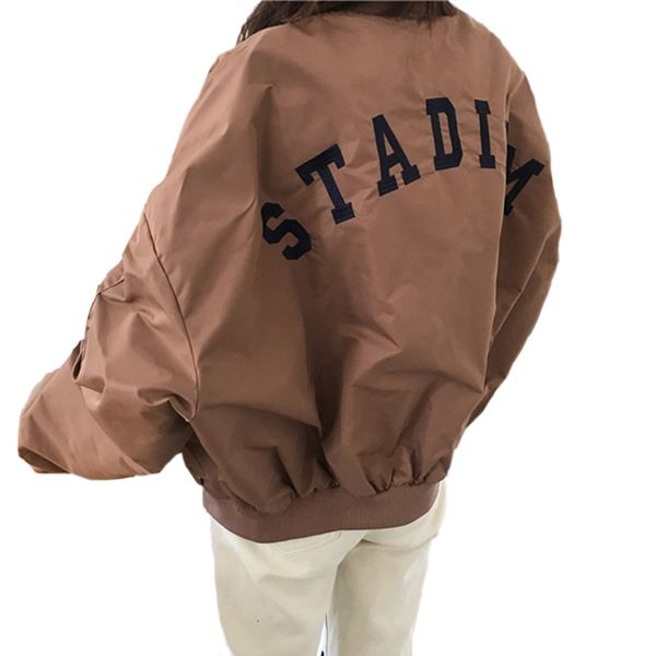 oversize ladies bomber jackets fashion and retro baseball coat for women ribbed cuffs solid color feminina basic outwear, Black;brown
oversize ladies bomber jackets fashion and retro baseball coat for women ribbed cuffs solid color feminina basic outwear, Black;brown