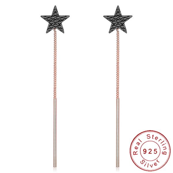 korean elegant 925 silver star earrings dangle black micro pave cz earrings minimalist rose gold tassel chain jewelry czse128
korean elegant 925 silver star earrings dangle black micro pave cz earrings minimalist rose gold tassel chain jewelry czse128