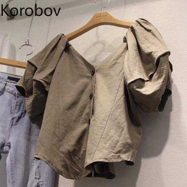 korobov korean v neck lantern short sleeve blouse women contrast color patchwork ruffles pullover blusas holiday shirt summer, White
korobov korean v neck lantern short sleeve blouse women contrast color patchwork ruffles pullover blusas holiday shirt summer, White