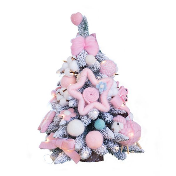 

small christmas trees festive party supplies 60cm diy mini snowflake wool felt christmas tree led arbol navidad kerst boom sale